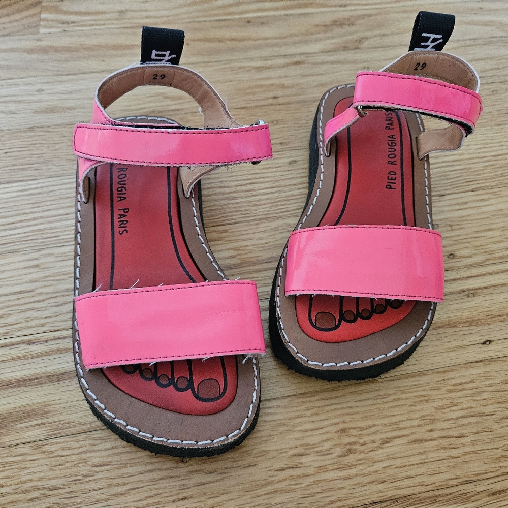 Pied Rougia Paris Pink Leather Sandals EU29